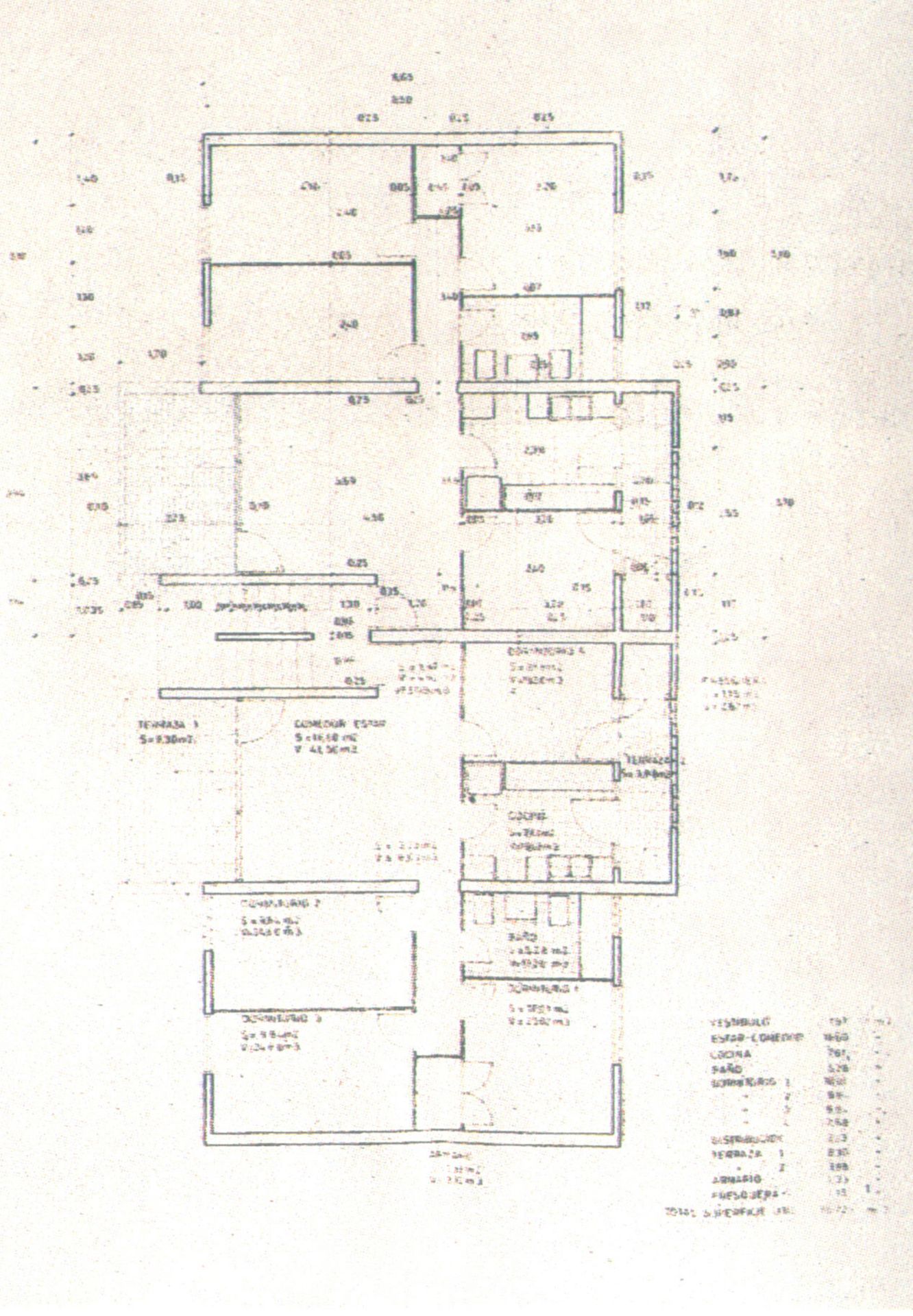 Plano de distribución de una vivienda, copia de época